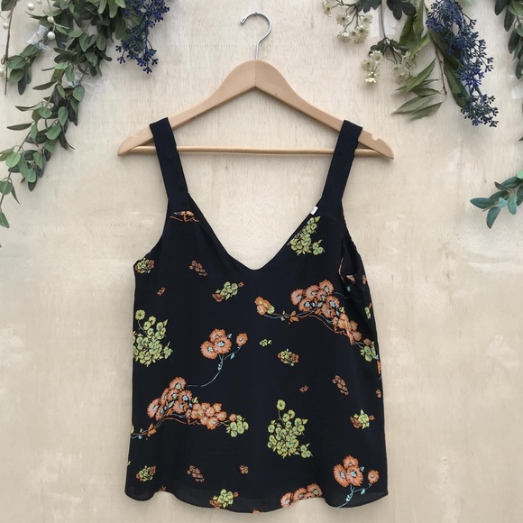 A.L.C. Renne Black Floral Silk Tank Top - Picture 8 of 8